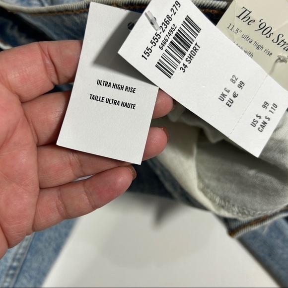 Abercrombie and Fitch Ultra High Rise 90s Straight Jean 18/34 short TikTok - Picture 16 of 16